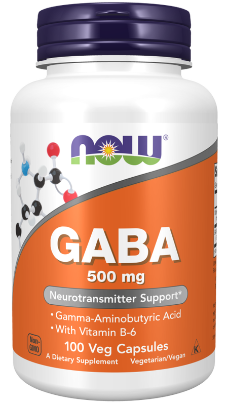 Now foods - gaba 500mg with vitamin b6 x 100 veg capsules, , medium-null