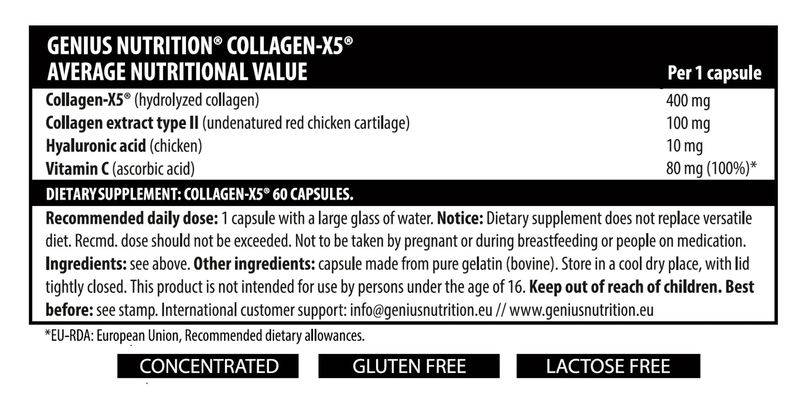 Collagen-x5 60 caps/60 serv, Genius nutrition, , medium-null