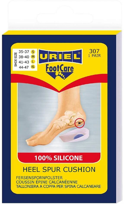 Uriel foot care 100% silicone heel spur cushion 307 xl one pair, , medium