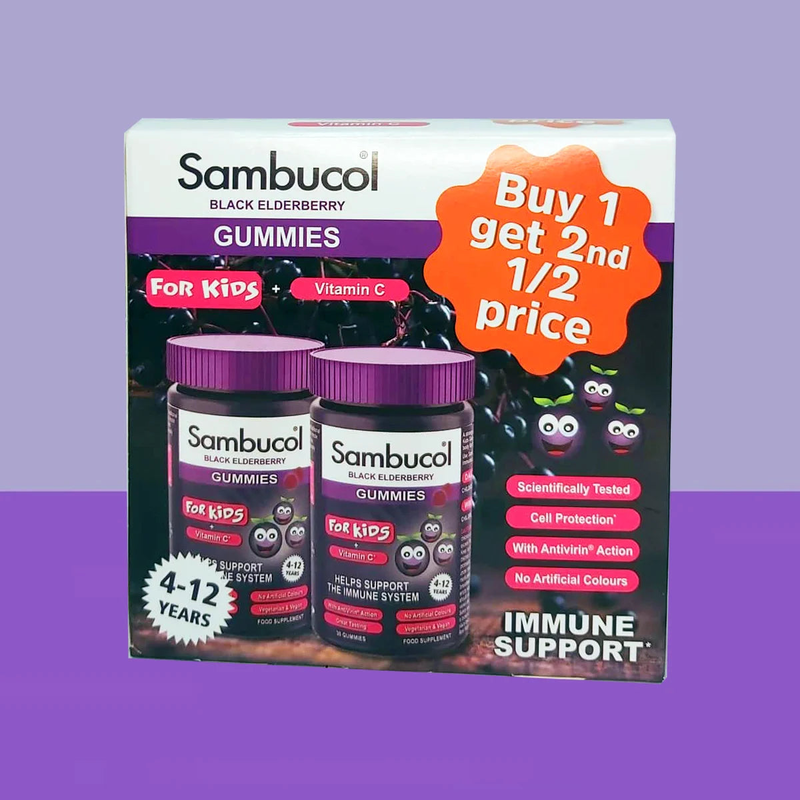 Product image: Sambucol gummies for kids 4-12 years old 30 chewable gummies, , medium-null