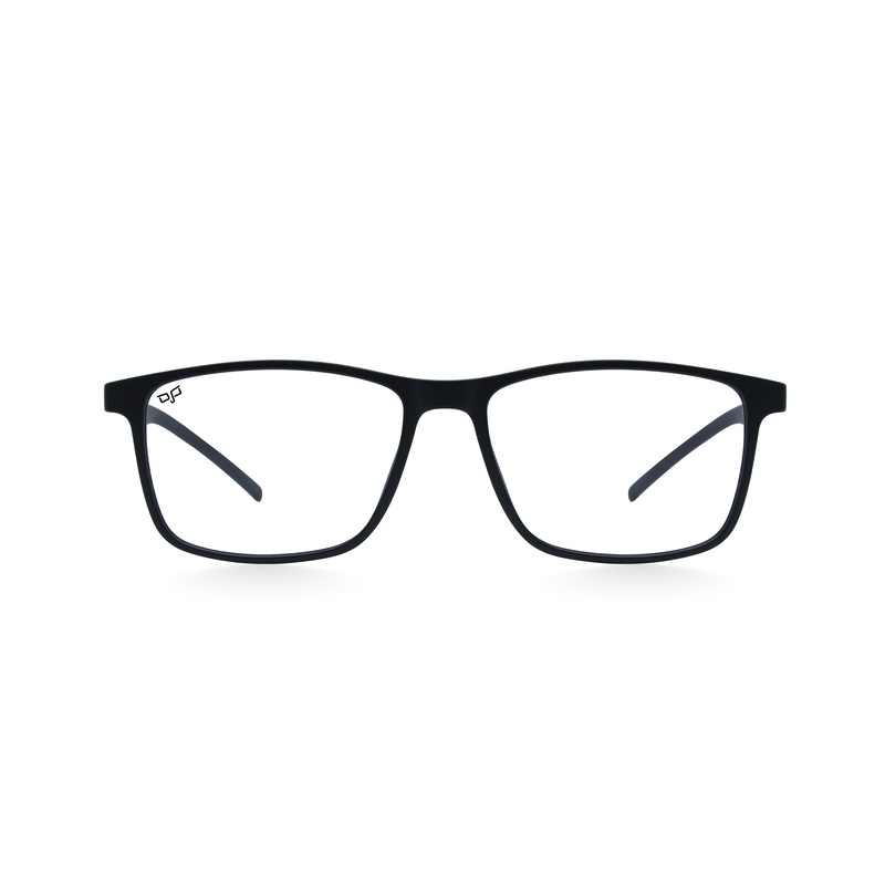 OJO personal style handmade square black frame and temples and demo lenses with p. Clip on, , medium image number null