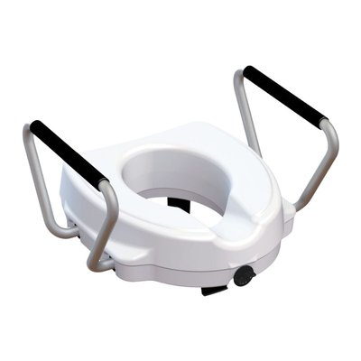 Raised toilet seat with frontal locking screw 12,5cm wιτη fixed armrests, , medium