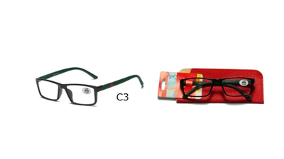 Reading glasses dark green +3, , medium