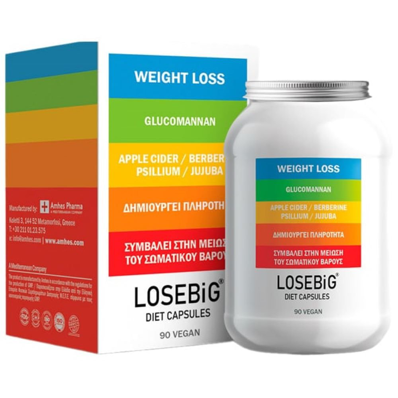 Losebig diet capsules με γλυκομαννάνη, βερβερίνη, ψύλλιο 90 caps, , medium-null