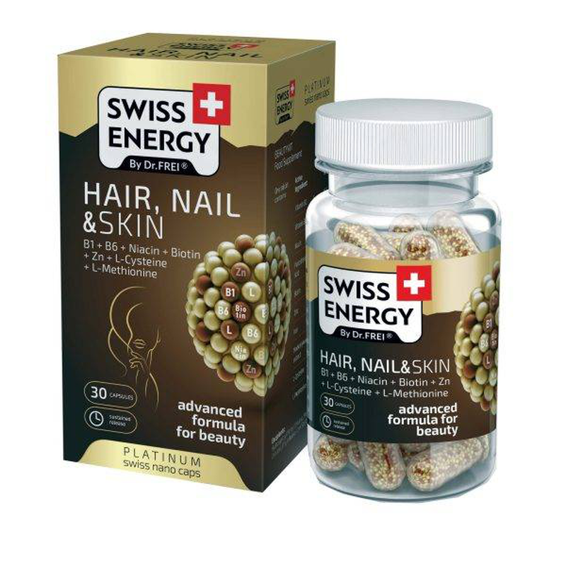 Swiss energy hair, nail & skin x 30 capsules - advanced beauty formula, , medium-null