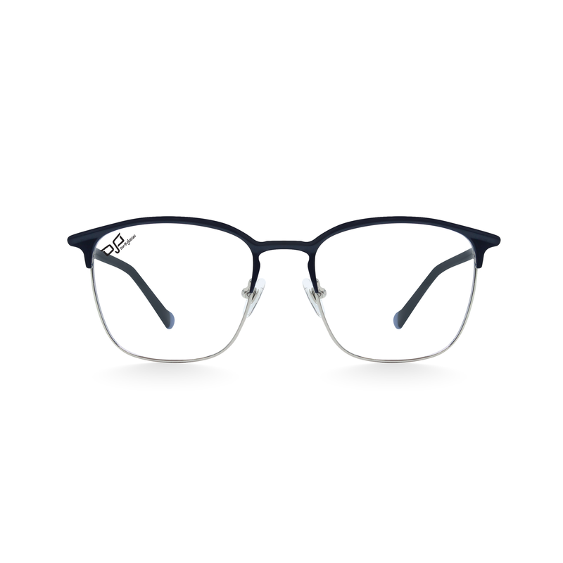 OJO personal style square grey frame and grey black temples and demo lenses, , medium-null