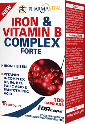 Pharmavital iron & vitamin b complex forte x 100 capsules, , medium