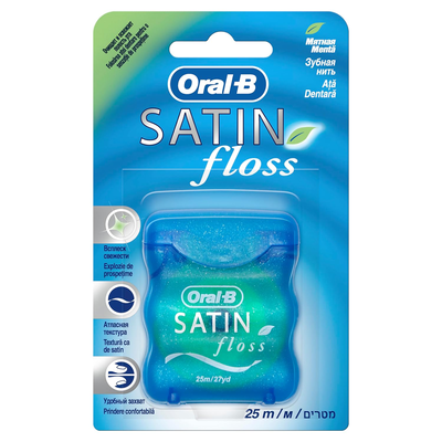 Oral b satin mint, floss, 25m, , medium