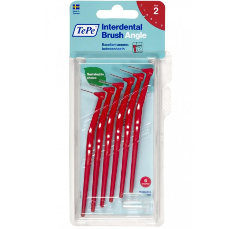 Tepe interdental brush angle red 2 (0.5mm) 6pcs, , medium-null