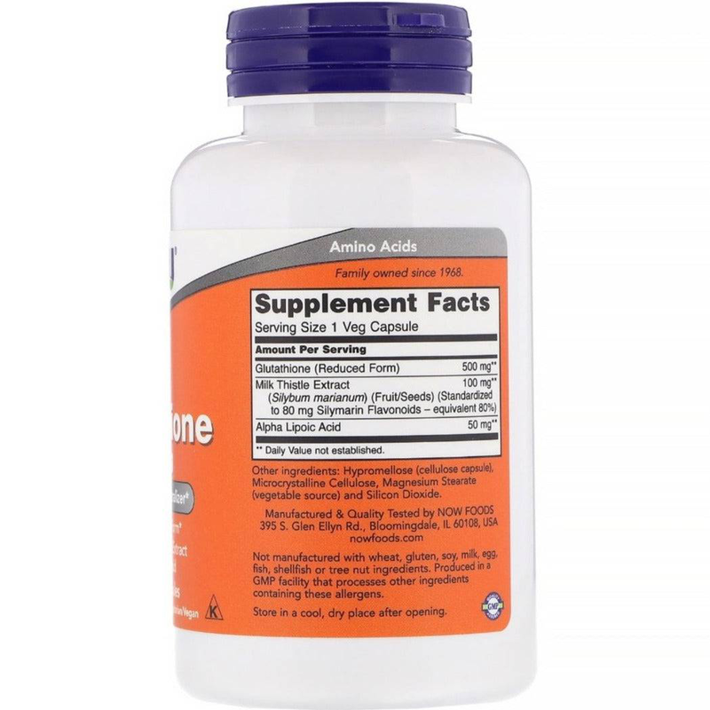 Now foods glutathione 500mg 60 veg capsules, , medium-null