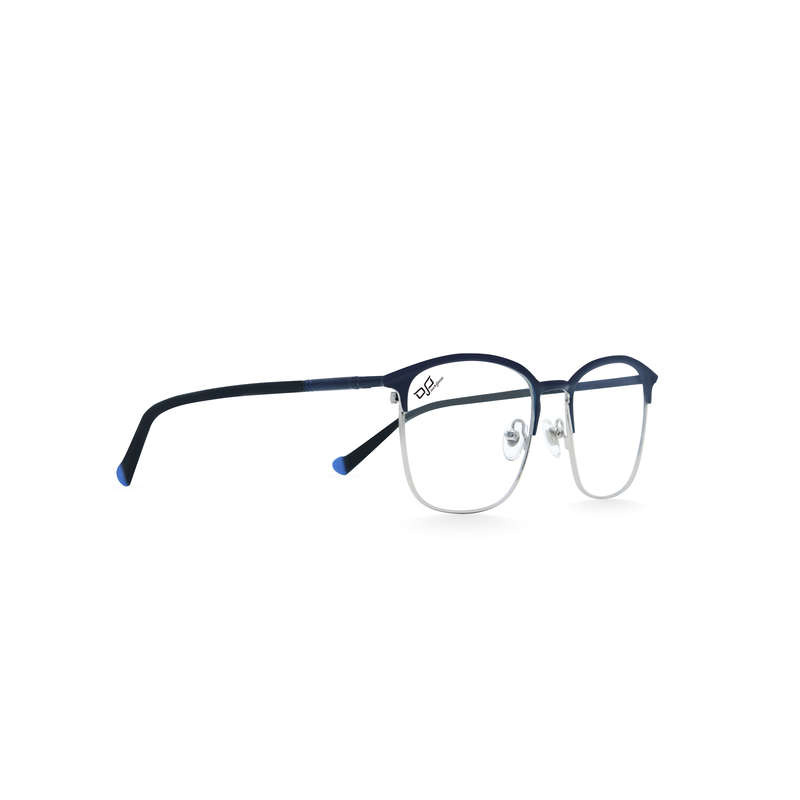 OJO personal style square blue frame and blue black temples and demo lenses, , medium-null