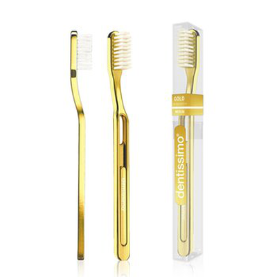 Dentissimo toothbrush gold medium 1 piece, , medium