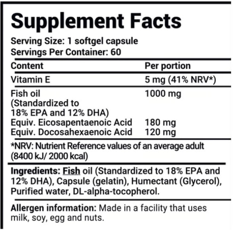 Omega 3-1000mg fish oil-60 softgels, , medium-null