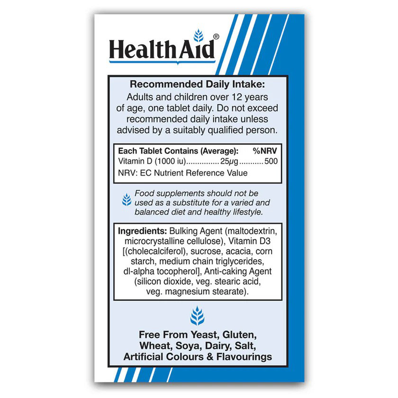 Product image: Health aid vitamin d3 1000iu x 30 tablets, , medium-null