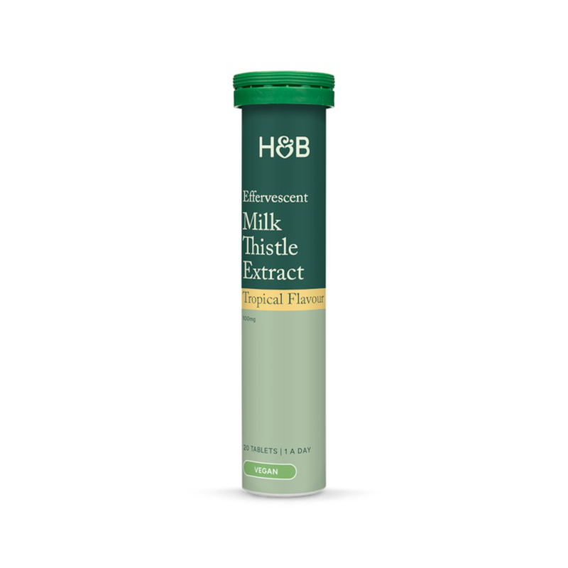 Holland & barrett effervescent milk thistle extract 100mg tropical flavour 20 tablets-null