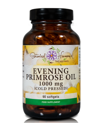 Botanical harmony evening primrose oil 1000mg 90 tablets, a natural treatment for premenstrual syndrome, may calm hot flushes