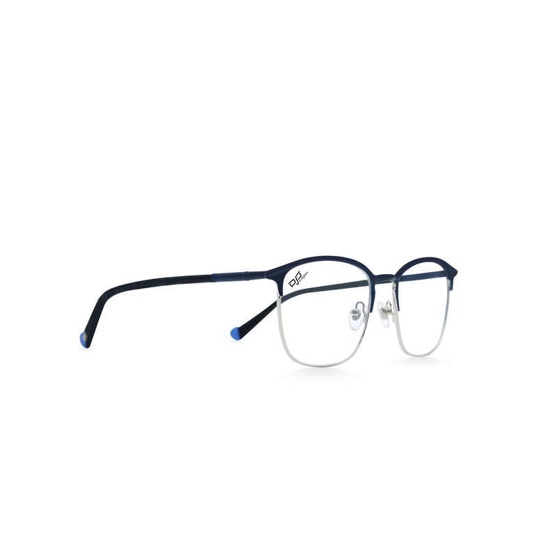 OJO personal style square grey frame and grey black temples and demo lenses, , medium-null