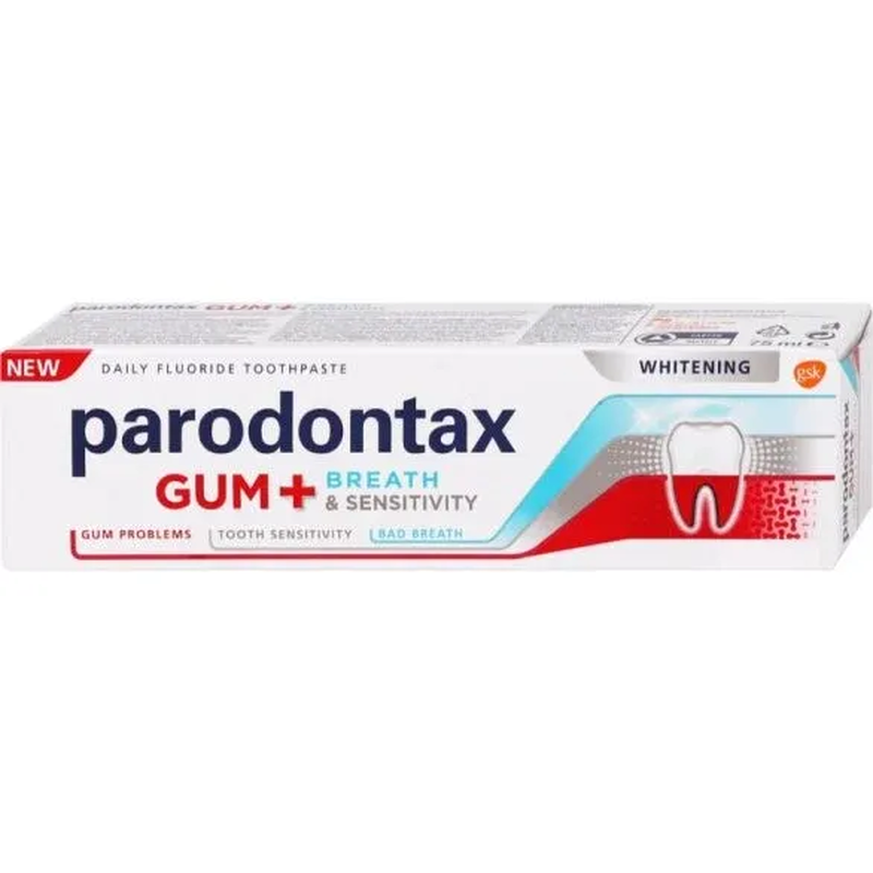 Product image: Parodontax gum&sensitivity whitening toothpaste 75ml, , medium-null