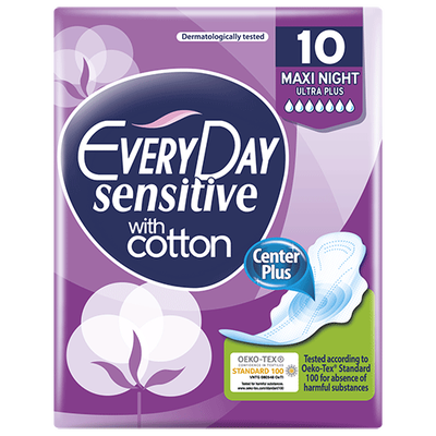 Every day ultra plus sensitive maxi night 10 pieces, , medium