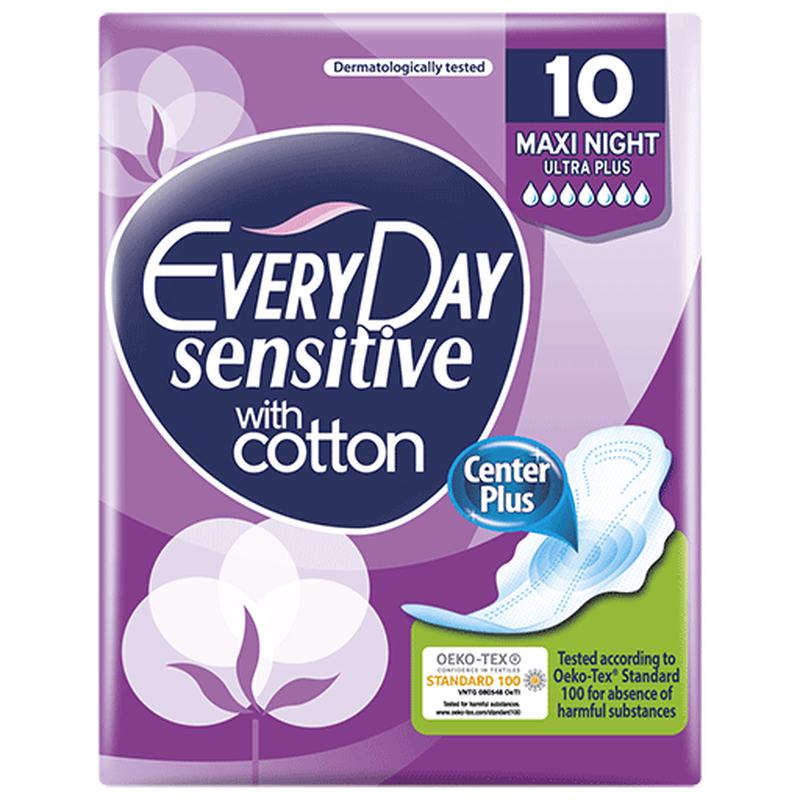 Every day ultra plus sensitive maxi night 10 pieces, , medium-null