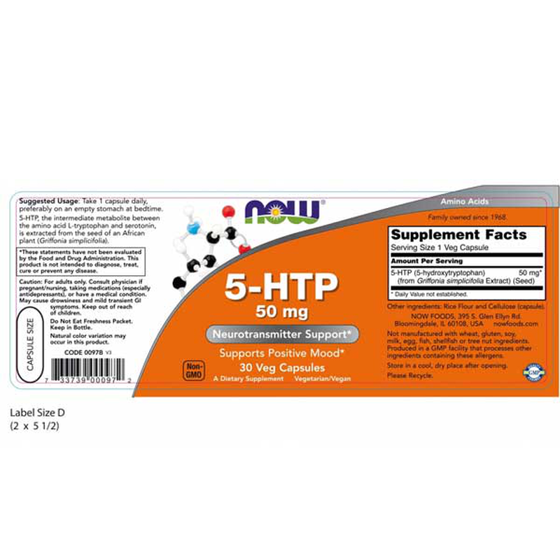 Now foods - 5-htp 50mg x 30 capsules, , medium-null