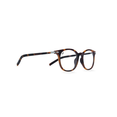OJO personal style square handmade with shell brown frame and temples with demo lenses, , medium