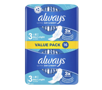Always ultra day & night value pack, servietes, 16, , medium