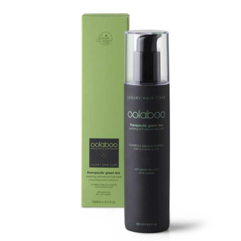 Oolaboo therapeutic green tea anti sebum shampoo 250 ml, , medium-null