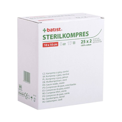 Batist steril kompres, gauzes, 25*5 x 10x10cm, , medium