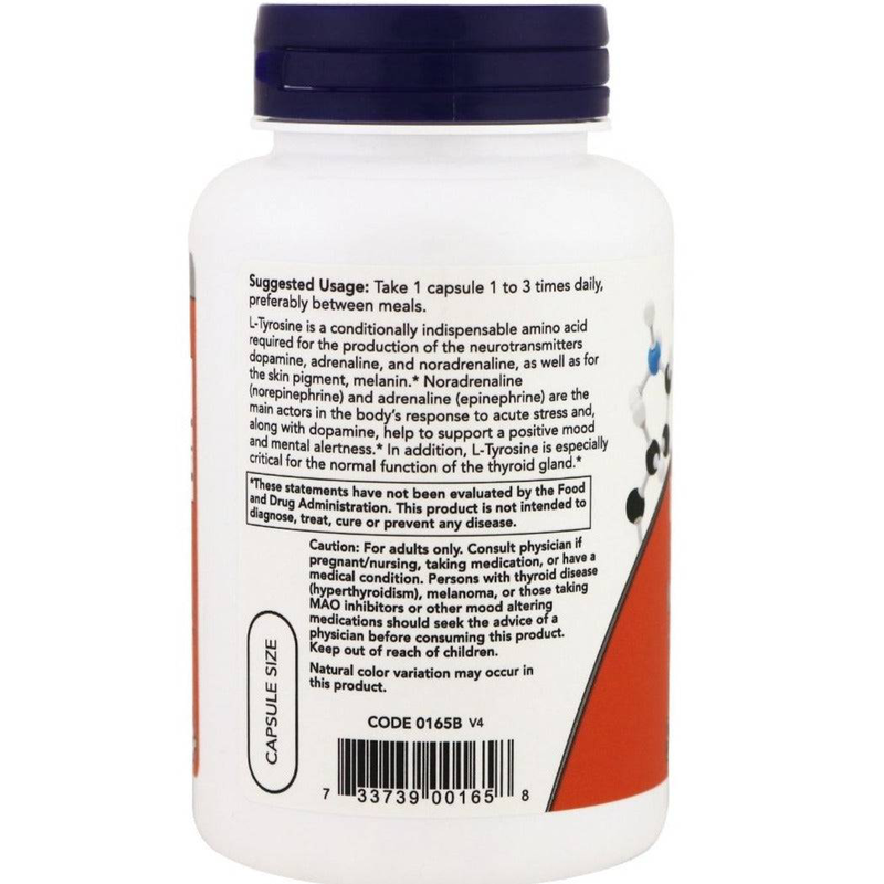 Product image: Now foods, l-tyrosine, 750 mg, 90 caps, , medium-null
