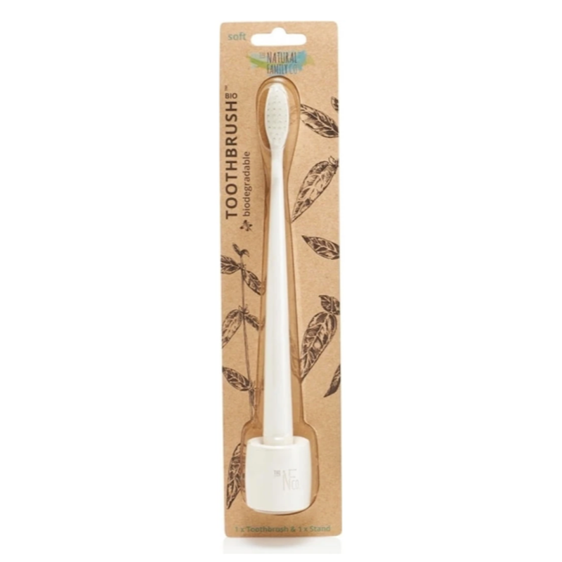 Product image: Jack n jill biodegradable toothbrush & stand ivory, , medium-null