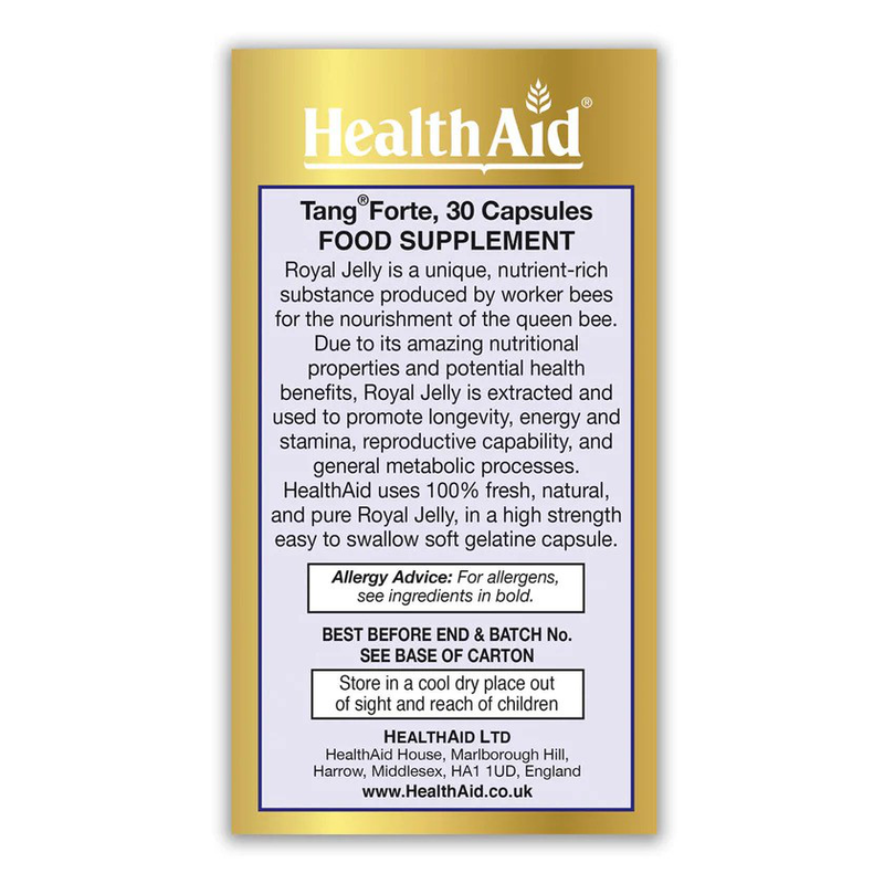 Product image: Health aid tang forte x 30 capsules - pure & fresh royal jelly 1000mg - boosts stamina & strength, , medium-null
