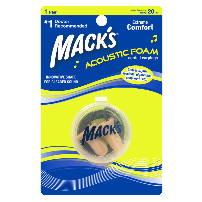 Mack's acoustic foam corded earplugs 1 pair, , medium image number null