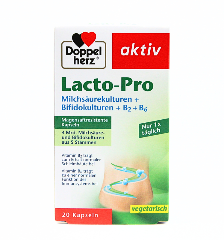 Product image: Doppelherz lacto-pro lactic acid cultures + bifido cultures + b2 + b6 x 20 capsules, , medium-null