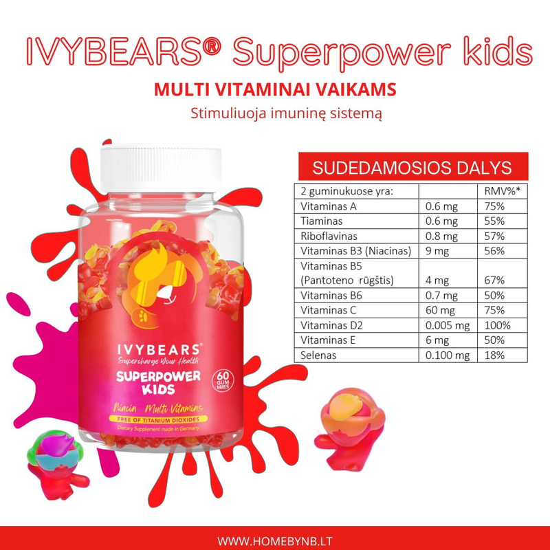 Ivybears superpower kids x 60 gummies, , medium-null