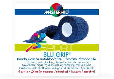 Master aid sport blu grip elastic bandage 4cmx4.5m, , medium