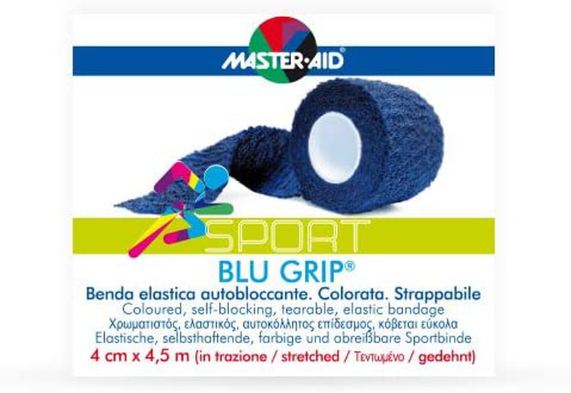 Master aid sport blu grip elastic bandage 4cmx4.5m, , medium-null