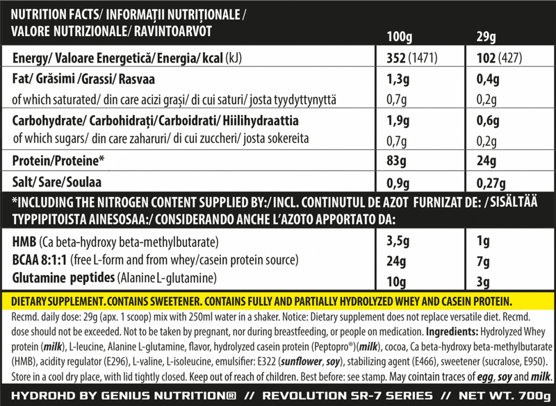 Product image: Hydro-hd 700g/24serv, Genius nutrition-null