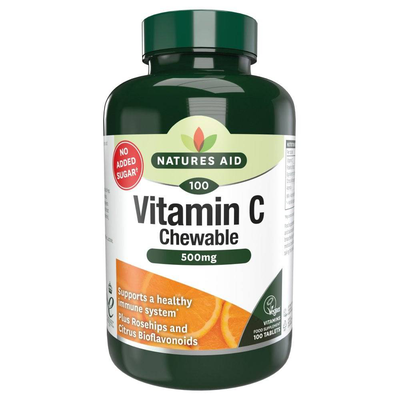 Natures aid vitamin c 500mg chewable 100pieces, , medium