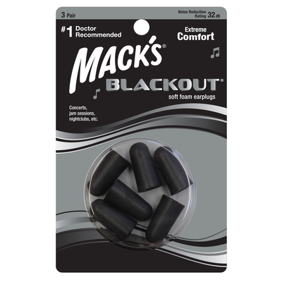 Mack's blackout soft foam earplugs 3 pairs