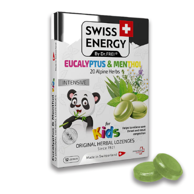 Swiss energy eucalyptus & menthol x 12 kids lozenges