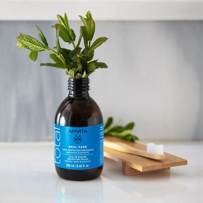 Apivita natural mouthwash with spearmint & propolis x 250ml, , medium-null