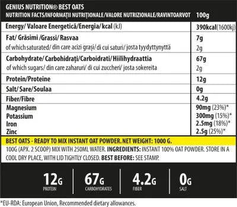Product image: Bestoats 1000g, Genius nutrition-null