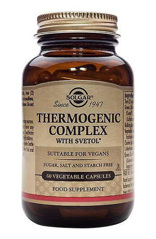 Solgar thermogenic complex x 60 capsules - combination of 8 ingredients with thermogenic properties for weight control, , medium-null