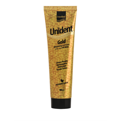 Unident gold toothpaste, whitening toothpaste with gold particles. For every day use 100ml, , medium