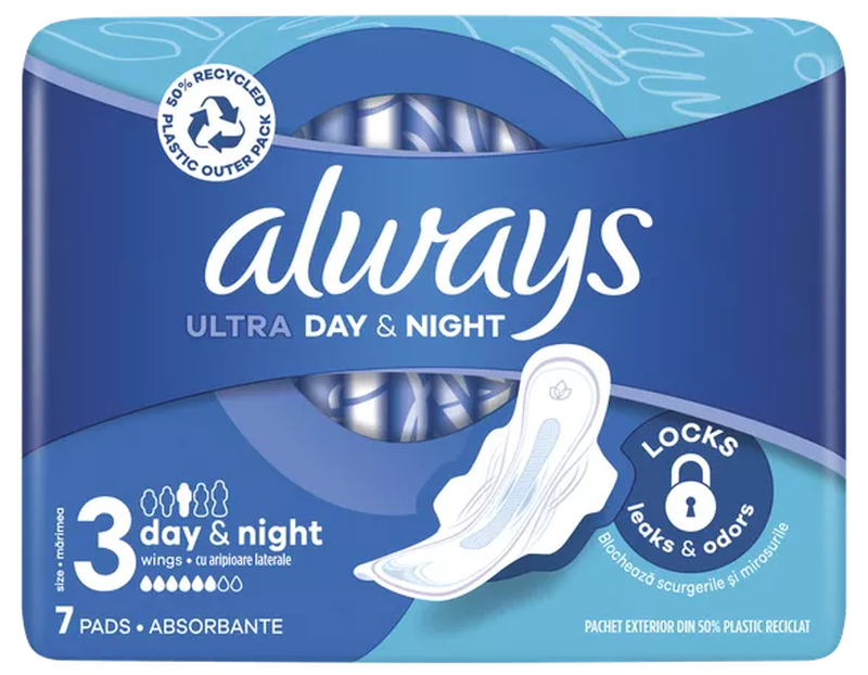 Product image: Always ultra day & night, servietes, 7, , medium-null