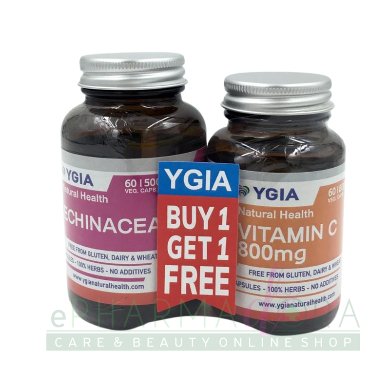 Ygia echinacea 500mg x 60 capsules + vitamin c 800mg x 60 capsules free, , medium-null
