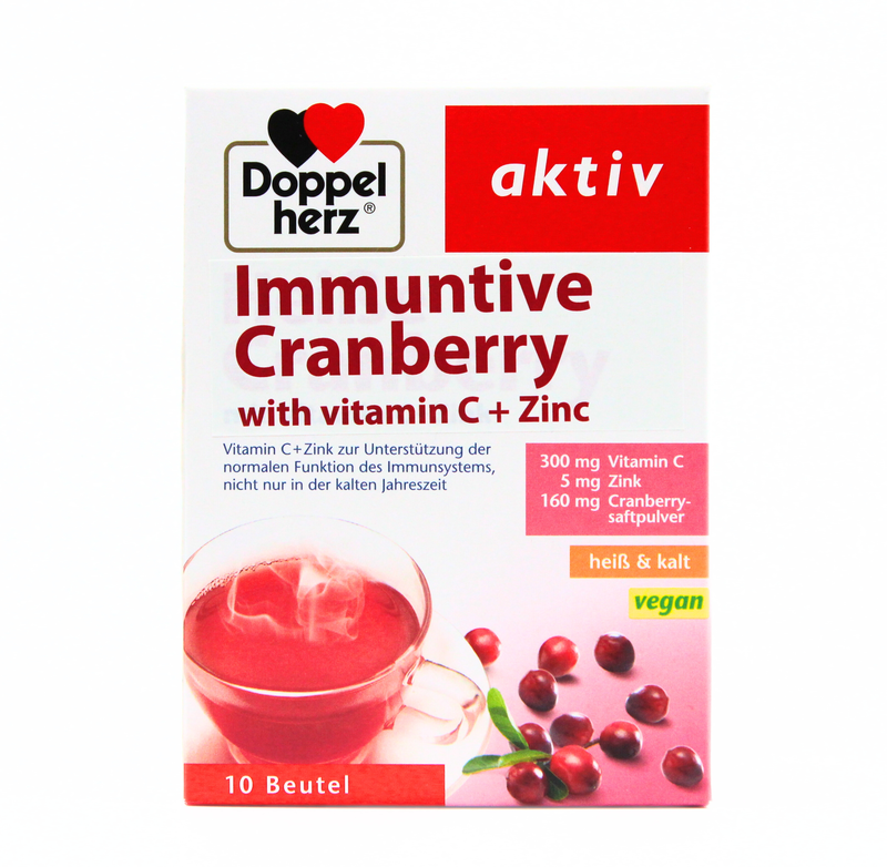 Product image: Doppelherz immuntive cranberry with vitamin c + zinc x 10 sachets, , medium-null