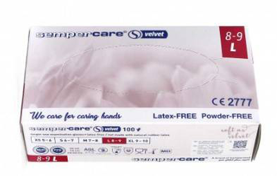 Sempercare nitrile velvet gloves 8-9 large 100pieces, , medium