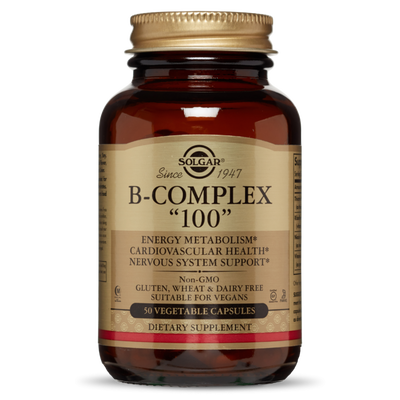 Solgar b-complex ''100'' x 50 capsules - for energy metabolism, cardiovascular & nervous system support, , medium